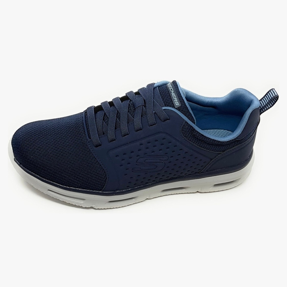 Skechers Glide-Lite Men's Classic Shoes Fit With Memory Foam (Navy, Medium 9) - Picture 4 of 13